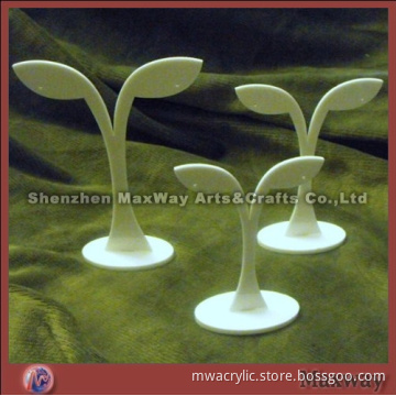 Lucite/Plexiglass Leaf Style  Earring  Display Rack
